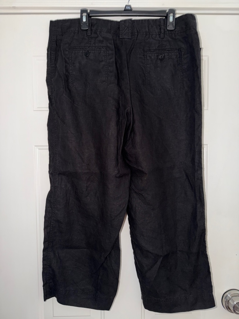 Talbots Women’s 100% Linen Black Cropped Wide Leg Pants. Sz 16 - Picture 4 of 5